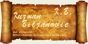 Kuzman Biljanović vizit kartica